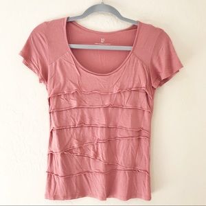 NY&C peach ruffle top